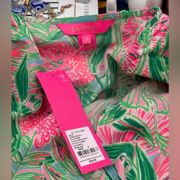 🆕 LILLY PULITZER 🧿 NWT Taviana Stretch Dress, Coming in Hot Blue Horizon, Sz 4 - Picture 12 of 13